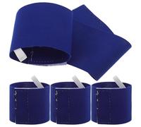 ARTSEWPLY 5pcs Youth Captain Armband Adjustable Elastic Soccer Team Leader Sleeve for Blue Non-slip Football Captain Band Plain Design for Junior Players