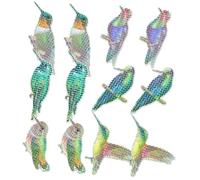 ARTSEWPLY 6 Pairs DIY Hummingbird Magnetic Anti-Collision Window Stickers Rainbow Colorful Screen Decals for Door and Window Protection Strikes