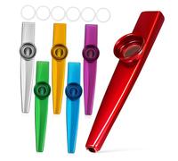 ARTSEWPLY 6 Pcs Kazoo Set Metal Musical Instruments Sound Simple to Use Assorted Colour for Adults Kids Party and Performance