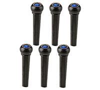ARTSEWPLY 6 Pieces Guitar Bridge Pins Black Plastic Blue Cat Eye Inlay Guitar String Pegs for String Replacement