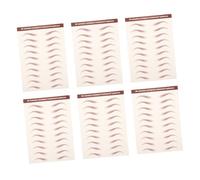 ARTSEWPLY 6 Sheets Temporary Eyebrow Stickers Lifelike Self-adhesive Brow Transfers Shaping Eyebrow Tape for Women Makeup Grooming Enhancer