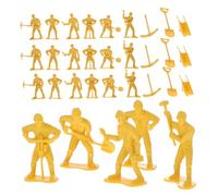 ARTSEWPLY 63pcs Miniature Engineer Figures Playset with Tools for Pretend Construction Worker and Repair Man Educational Stem Role Bonding and Creative Learning