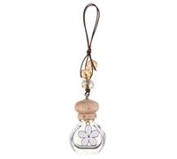 ARTSEWPLY 6ML Glass Car Perfume Bottle Pendant Hanging Essential Oil Sub-Bottle with Small White Flower Design for Vehicle Air Freshener