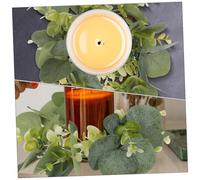 ARTSEWPLY 6pcs Artificial Eucalyptus Candle Ring Wreaths Faux Hanging Garland Lightweight Decorative for Door Window Wall Wedding Party Tabletop Decor