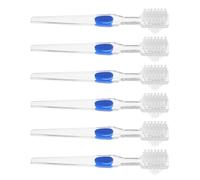 ARTSEWPLY 6Pcs Double-Sided Denture Brush for Cleaning False Teeth and Retainers, Small Head Toothbrush for Adults and Seniors, Deep Gum Care Oral Hygiene Tool for Travel