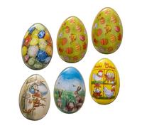 ARTSEWPLY 6pcs Easter Egg Shaped Candy Storage Holder Made of Iron, Multi-purpose Decorative Candy Container for Easter Party and Sweet Storage