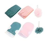 ARTSEWPLY 6Pcs Exfoliating Bath Gloves with Back Scrubber and Mesh Shower Ball for Deep Cleansing and Gentle Body Dirt Removal Comfortable Bathing Experience for Men and Women