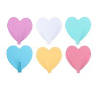 ARTSEWPLY 6pcs Heart Shaped Decorative Metal Wall Hooks Self-Adhesive No Trace Hooks for Home Storage, Coat and Hat Hanging, Multi-Color Set for Kitchen Bathroom Living Room