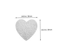 ARTSEWPLY 6Pcs Heart Shaped Placemats Heat Resistant Table Mats for Dining Household Use Decorative Braided Texture Slip-resistant Dinner Supplies