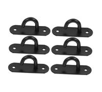 ARTSEWPLY 6pcs Heavy Duty Resistance Band Wall Anchors with Stainless Steel Eye Plate Hooks for Yoga Straps Pull Ups and Strength Training Wall Mounts for Secure Home Gym Exercise Black