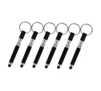 ARTSEWPLY 6Pcs Keychain Capacitive Stylus Pen with Cute Pendant Design High Sensitivity Touch Screen Pen for Smartphones Tablets Everyday Essentials in Black and Vibrant Colors