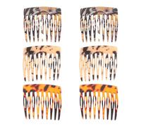 ARTSEWPLY 6pcs Mini Leopard Print Hair Combs Small Pocket-sized Animal Pattern Side Combs for Travel Purse Hair Styling Accessories Set