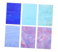ARTSEWPLY 6Pcs Mixed Color Stained Glass Sheets with Water Ripple Pattern for Mosaic Cathedral and DIY Craft Projects Assorted Colored Glass Tiles for Home and Church Decor