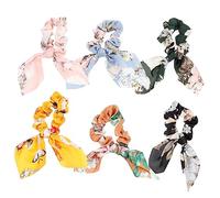 ARTSEWPLY 6Pcs Rabbit Ears Hair Scrunchies Elastic Hair Ties for Women Cute Accessories for Ponytails Wrist Stretchable Comfortable Hair Bands for Daily Use