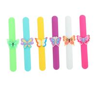 ARTSEWPLY 6pcs Silicone Slap Bracelets Butterfly Wristbands Skin-friendly Party Bands Cute Cartoon Wrist Decor for Safe Comfortable Wear