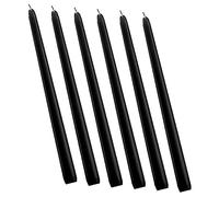 ARTSEWPLY 6Pcs Tall Black Taper Candles Unscented Paraffin Wax Dinner Candles with Cotton Wick Burn for Wedding Party Christmas Anniversary Decorations