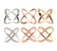 ARTSEWPLY 6pcs X-shaped Scarf Clips: Elegant Silk Scarf Buckle for Women - Multi-purpose Shawl Clip Scarves Rings for Casual and Formal Wear