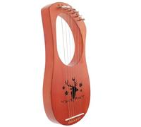 ARTSEWPLY 7-string Lyre Harp Portable Wooden Handle Metal String Instrument for Beginner Adults, Lightweight Musical Instrument Suitable for Practice and Performance