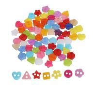 ARTSEWPLY 70PCS Mini Buttons for DIY Crafting Flower Star Heart Shapes Tiny Sewing Fasteners for Doll Clothes Scrapbooking Handmade Decorations Easy to Sew and Durable
