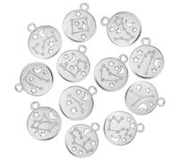 ARTSEWPLY 72pcs Zodiac Charms Alloy Pendants for Jewelry Making Double-sided Hollow Star Sign Charms for Necklace Bracelet DIY Crafting Rustproof Metal Accessories