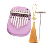 ARTSEWPLY 8-key Purple Oval Kalimba Thumb Piano for Beginners - Portable Mini Finger Piano with Wooden Body, Complete Accessory Set Box - for Travel, Outdoor Music Practice, and Learning