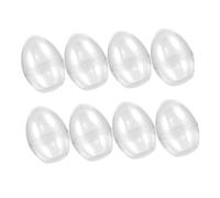ARTSEWPLY 8pcs Plastic Easter Egg Candy Boxes Set, Fillable Egg-shaped Party Decorations Flat Bottom, 90x90x120mm Storage Ornaments for Spring Holiday DIY