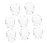 ARTSEWPLY 8Pcs Thick Glass Chinese Cupping Therapy Cups Anti-Cellulite Fire Vacuum Massage for Home Use with Multiple and Non-Slip Design for Body Relief and Relaxation