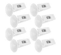 ARTSEWPLY 8pcs White Suction Cup Clips for Card and Bill Organization, Windshield Ticket Holder, Car Photo and Message Clamp, Multi-Purpose Suction Clamps for Home and Vehicle Use