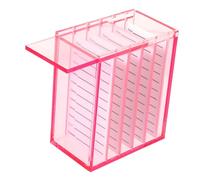 ARTSEWPLY Acrylic Eyelash Storage Holder Compact Multi-layer Organizer Box for False Lashes Desktop Display Case in Rose Red Safe and Sanitary Lash Container