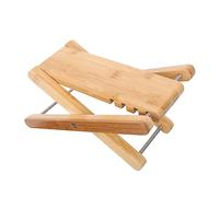ARTSEWPLY Adjustable Bamboo Pedicure Foot Stool with Folding Design Durable Non Deformable Footboard for Stable Support Simple Footrest for Foot Massage and Fatigue Relief During Nail Care