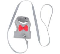 ARTSEWPLY Adjustable Bunny and Leash Set with Decorative Butterfly Bow, Mesh Cloth Material for Gentle and Easy Size Adjustment, for Leisure Time and Longer Outings