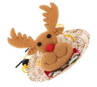 ARTSEWPLY Adjustable Christmas Reindeer Hat for Hamsters and Small Pets, Hand-Knitted Mini Elk Cap with Strap, Cute Pet Costume Accessory for Hedgehogs and Guinea Pigs