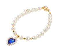 ARTSEWPLY Adjustable Faux Pearl Pet Collar with Gem Decor Breathable and Cozy Cat and Dog Necklace Stylish Pet Neck Decor for Daily Wear Photoshoots and Holiday Gatherings
