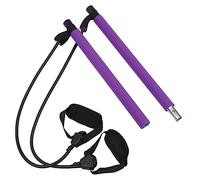 ARTSEWPLY Adjustable Resistance Yoga Bar Compact Fitness Stick for Bodybuilding Yoga Lightweight Portable Exercise Equipment Purple for Travel Home Workouts