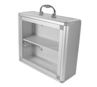 ARTSEWPLY Aluminum Alloy Portable Medicine Box Small Lockable Wall-Mounted Storage Case Household Medicine Case Cover for Community and