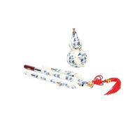 ARTSEWPLY and White Porcelain Hulusi Dual Tone Cucurbit Flute with Packaging Box Chinese Traditional Musical Instrument for Music Practice and Rhythm Development Handmade Wind
