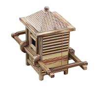 ARTSEWPLY Antique Lotus Chinese Sedan Chair Ornament Retro Craft Decoration for Home Living Bedroom Study Festival Gift Elegant Vintage Wooden Decor