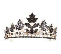 ARTSEWPLY Ball Crown Sparkling Maple Leaf Hairband for Women Birthday Tiara Goddess Carnival Headpiece Festival Queen Hair Decor Costume