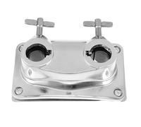ARTSEWPLY Bass Drum Leg Mounting Bracket Double Hole Base Clamp for 22Mm L-Shaped Pipe Tom Drum Holder Bracket Floor Tom Leg Rack Accessory for Stage and Rehearsal Use