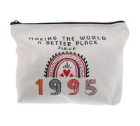 ARTSEWPLY Birthday Travel Makeup Organizer Bag for Women Thick Canvas Zipper Pouch Compact Portable Cosmetic Case for Sister Female Friends the Go