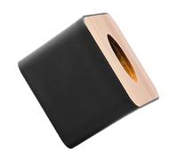 ARTSEWPLY Black Bamboo Tissue Box Holder Square Napkin Dispenser for Office Desk Large Capacity Tissue Container for Bathroom Kitchen Car Home Storage and Decoration