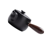 ARTSEWPLY Black Pottery Kung Fu Tea Pot Teapot with Non Skid Handle Elegant Retro Tabletop Decor for Home and Office Leisure Tea
