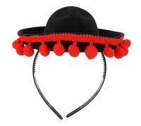 ARTSEWPLY Bohemian Hair Hoops Colorful Pom Poms Mexico Style Party Headband Fun Carnival Accessory for Adults and Boys and Girls Decorative Hat for Fiesta Celebrations
