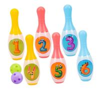 ARTSEWPLY Bowling Set Indoor Bowling with Pins and Balls for Educational Counting and Athletic Skill Development Interactive Game