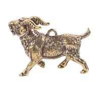 ARTSEWPLY Brass Goat Keyring Charm Polished Keychain Pendant Lightweight Compact Decorative Accessory for Men Women Household Use