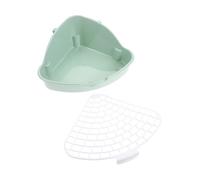 ARTSEWPLY Bunny Litter Box Small Animal Toilet with Rounded Mesh Edges Non Slip Thick Bottom Net Double Hook Fixed Design for Guinea Pigs Rabbits Hamsters Pet Training Potty Tray Mint Green