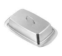ARTSEWPLY Butter Box Airtight Butter Tray with Lid Large Insulated Modern Storage Fresh Stainless Steel Silver