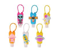 ARTSEWPLY Cartoon Travel Bottles 6Pcs 30Ml Leak-Proof Refillable Silicone Cover Hand Containers for Boys and Girls Travel Accessories with Hook Random Color