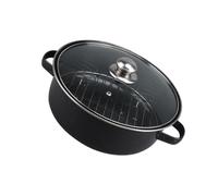 ARTSEWPLY Cast Roasting Pot with Smoke Channel for Sweet Potatoes Corn Chicken Wings Cooking Pan with Heat Retention for Household Versatile Roasted Supply