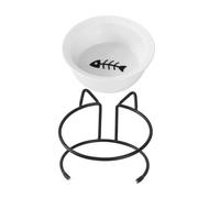 ARTSEWPLY Cat Bowl Neck Protection Ceramic Bowl Raised Elevated for Pet Feeding Convenient Daily Use Lovely Design for Kittens and Dogs